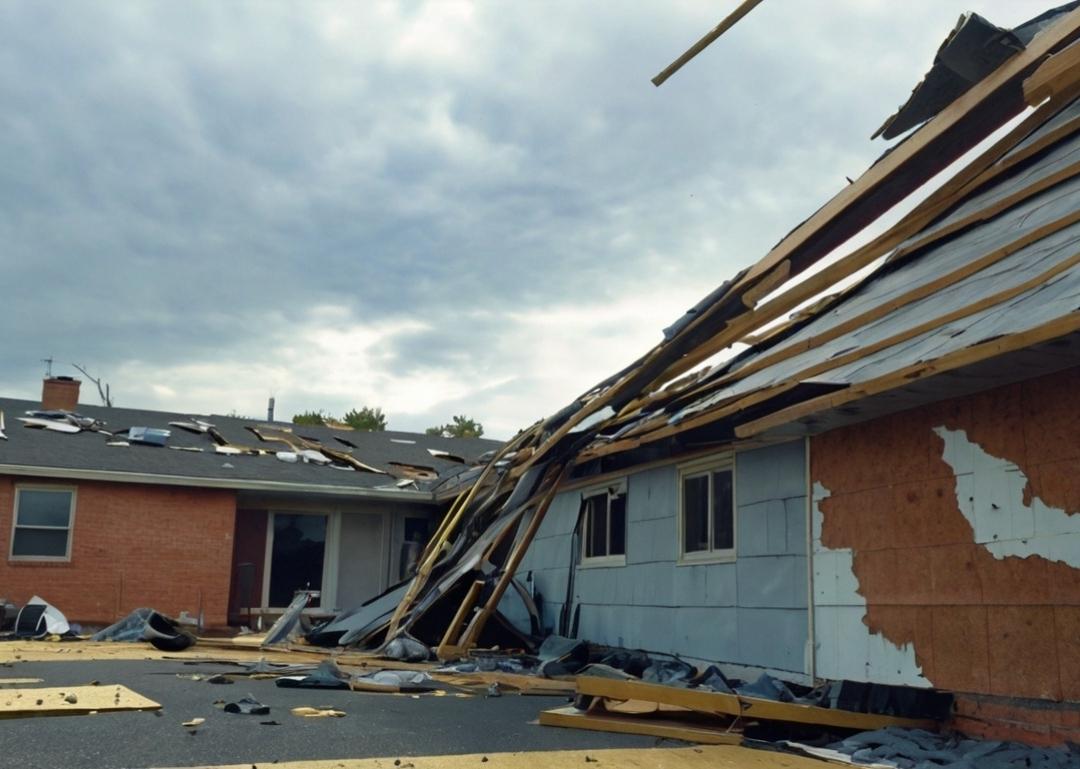 damaged roof in storm